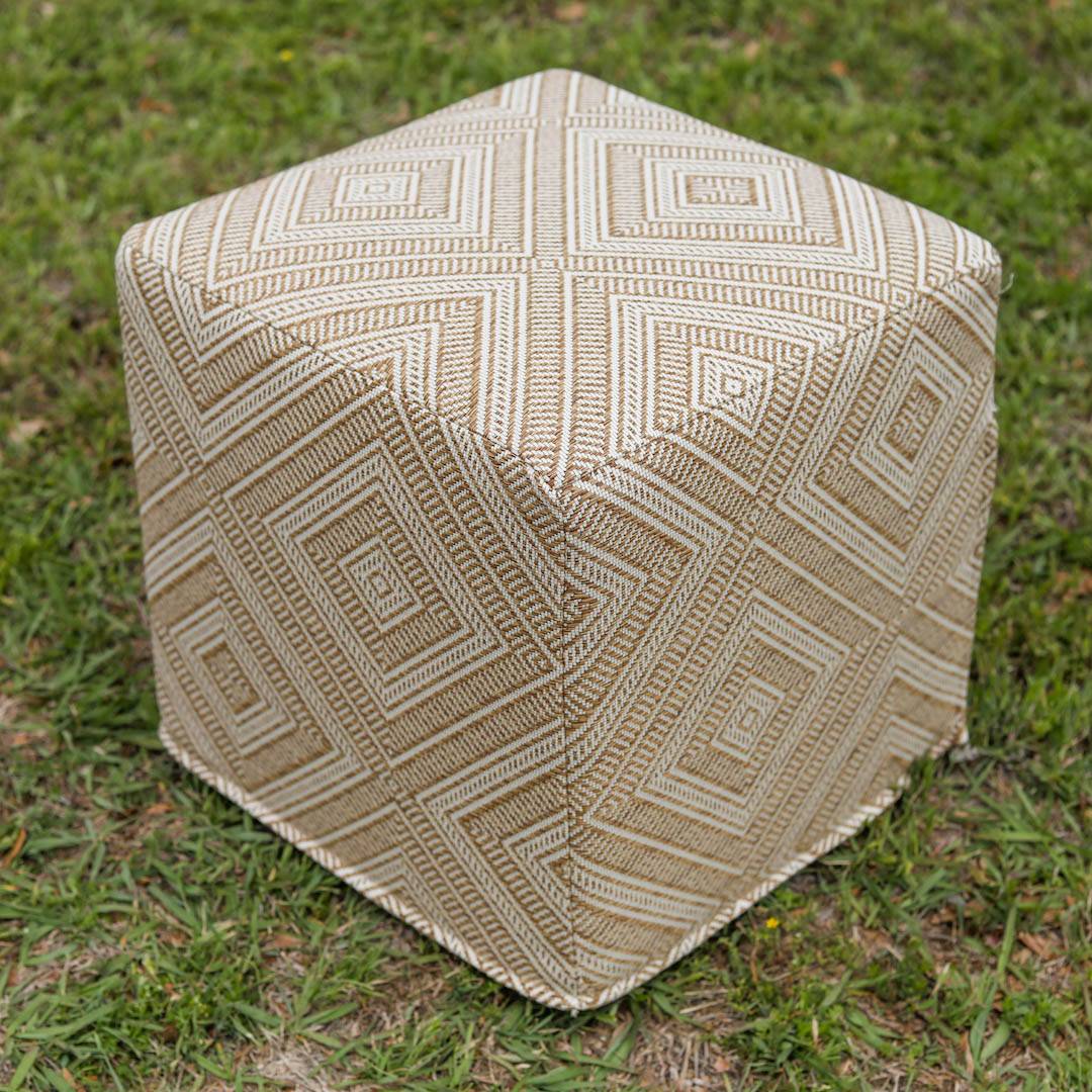 BAJA Indoor | Outdoor Natural Woven Diamond Pouf