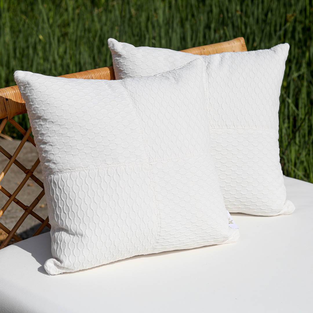 BAJA Indoor | Outdoor White Dimple Jacquard 4-Square Pillow