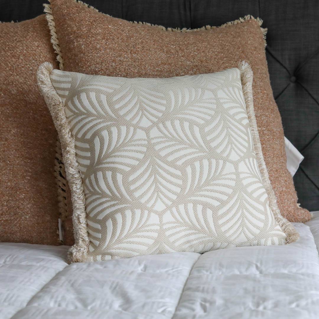 SEDONA Indoor Woven Leaf Pillow w/ Side Fringe