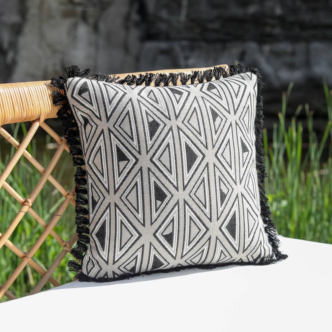 TULUM Indoor | Outdoor Mini Reversible Pillow w/ Eyelash Fringe