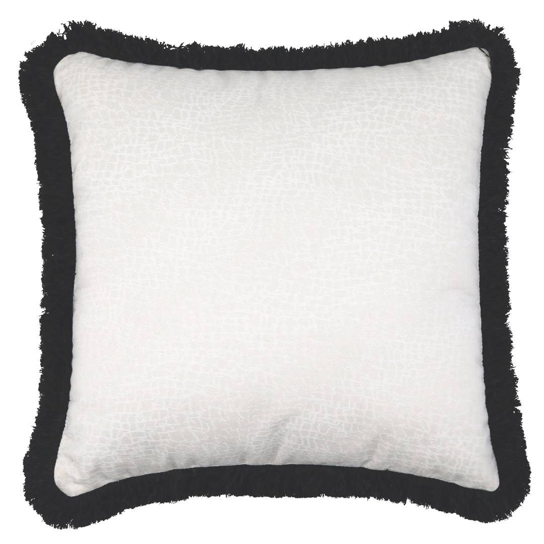 TULUM Indoor | Outdoor Reversible Pillow w/ Black Chenille Fringe