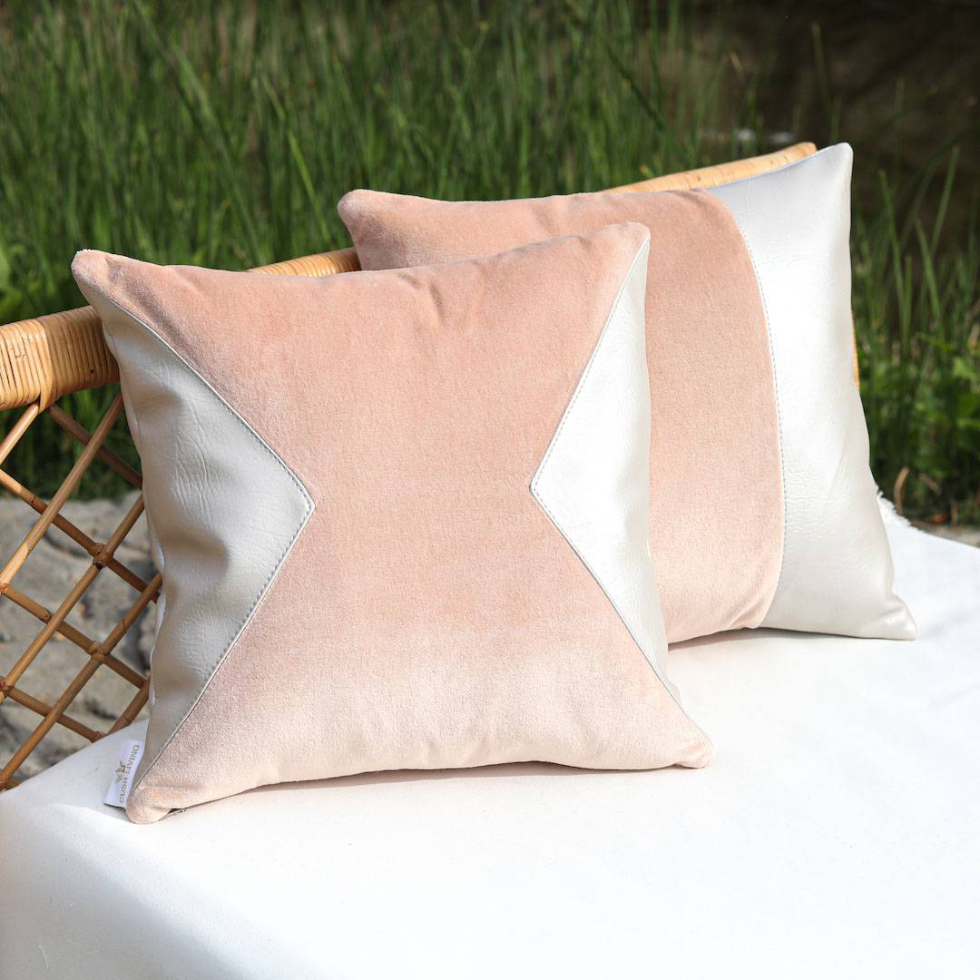 VENTANA Indoor | Outdoor Plush Pillow w/ Metallic Faux Leather