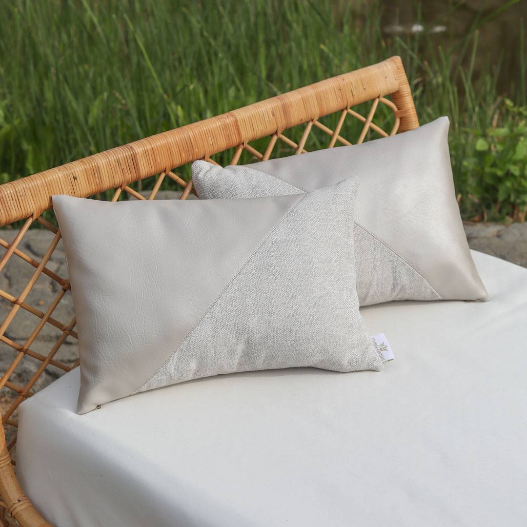 VENTANA Indoor | Outdoor Reversible Pillow w/ Faux Leather