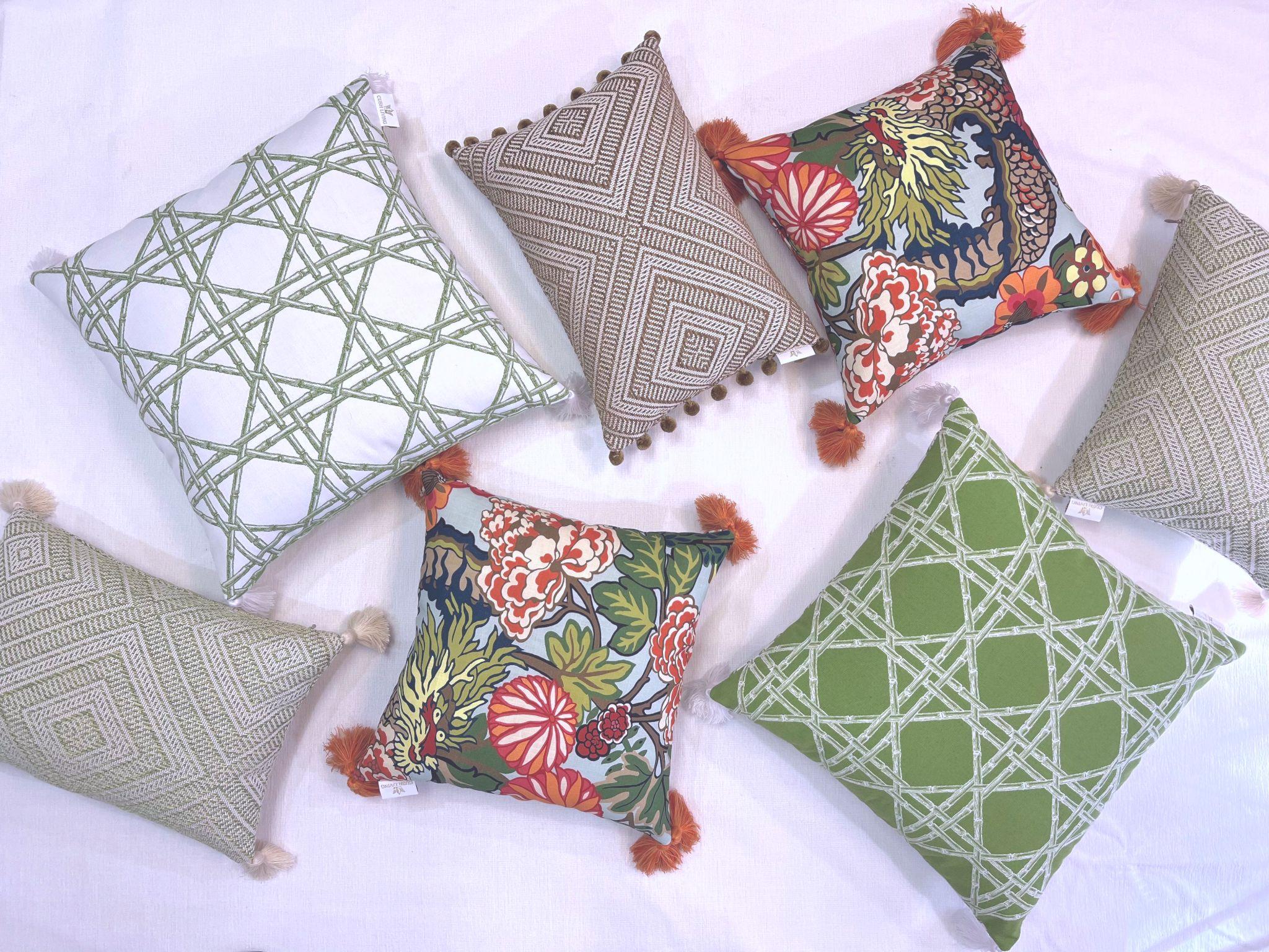 Mix and match custom pillows created by Cush Living
